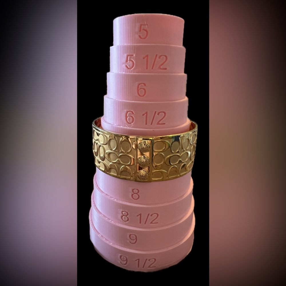 Modern Gold Tone Cuff Bracelet by Coach, Pre-loved, 7.5” - Picture 5 of 5